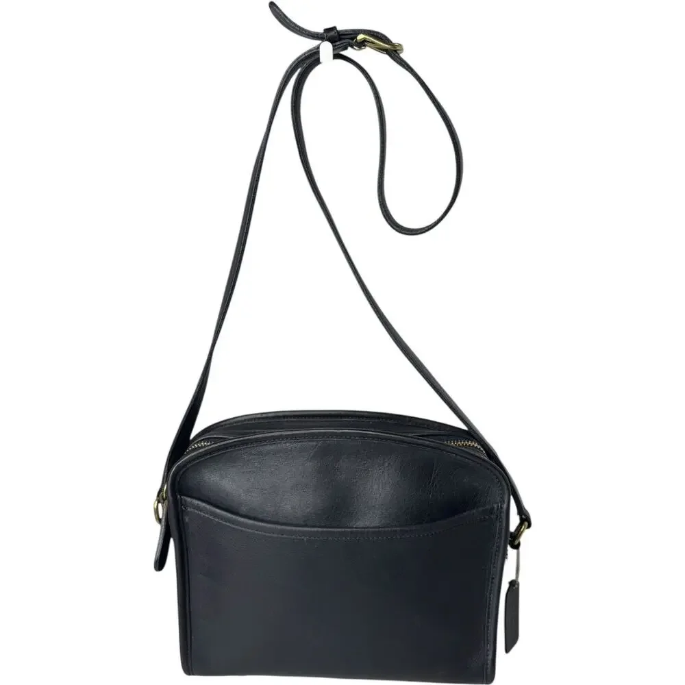 Vintage Coach Metropolis zip crossbody Shoulder Bag | Black Leather 9087